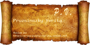 Pruzsinszky Verita névjegykártya